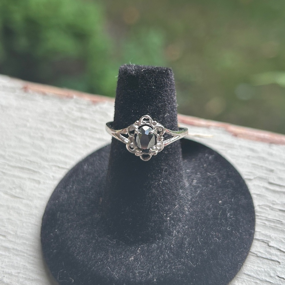 Hematite vintage sterling silver 925 ring